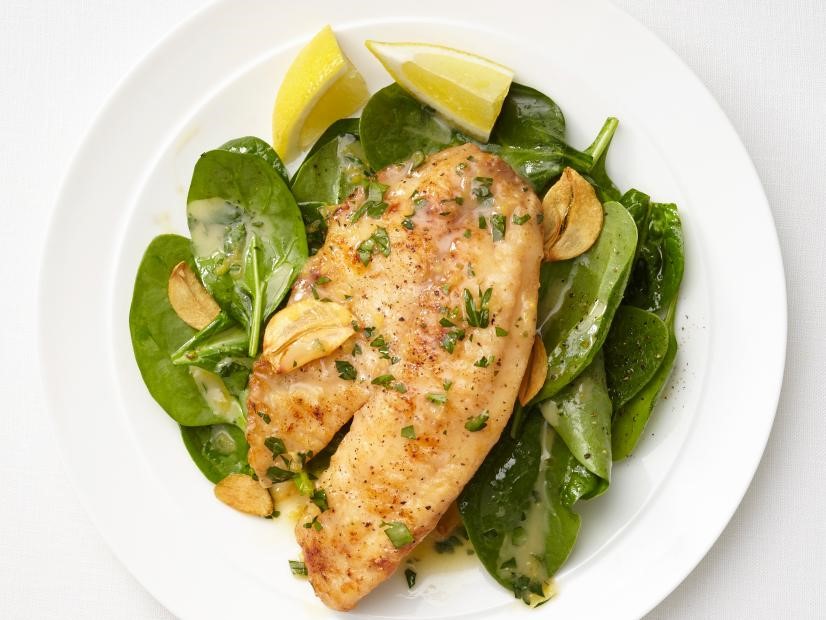 Lemon Garlic Tilapia with Spinach