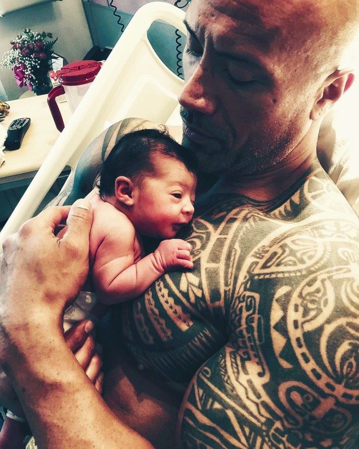 The-Rock-Johnson-with-Baby